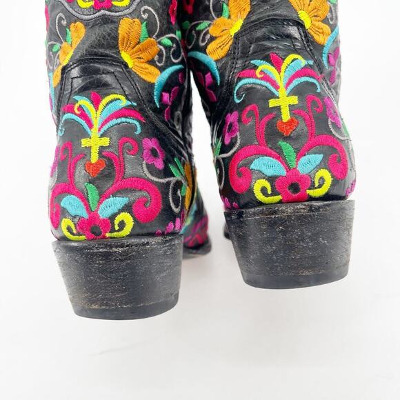 Old Gringo Black Sugar Skull Klak Embroidered Western Cowgirl Boot size 5.5 - Picture 10 of 12